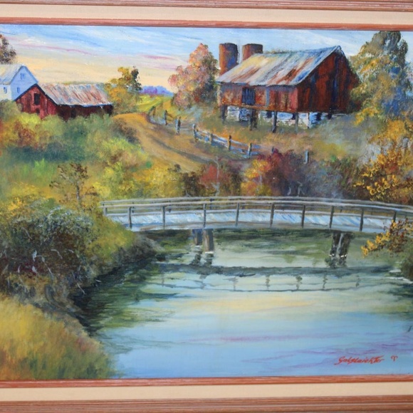 Gelseichter Orginal 'Farm Landscape ' Fine Art - Picture 2 of 4
